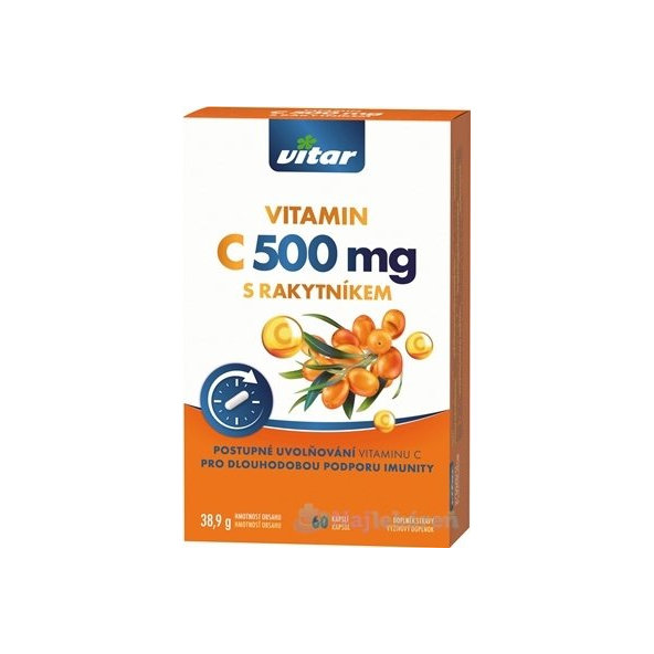 Vitar Vitamín C 500 mg s rakytníkem 60 kapslí