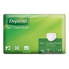 DEPEND Slip Super Inkontinenční kalhotky plenkové L prodyšné 15 ks