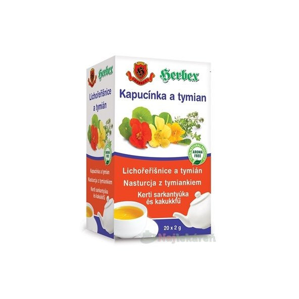 HERBEX lichořeřišnice a tymián čaj 20x2 g