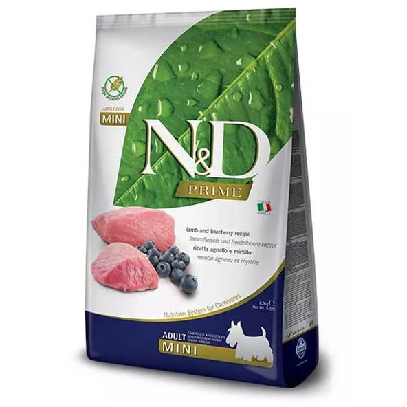 Farmina N&D dog Prime GF adult mini jehněčí borůvka 2,5 kg