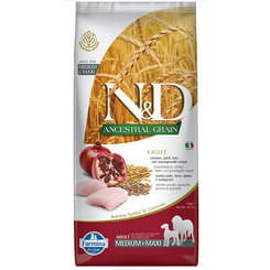 Farmina N&D AG Light kuře špalda oves granát 12 kg
