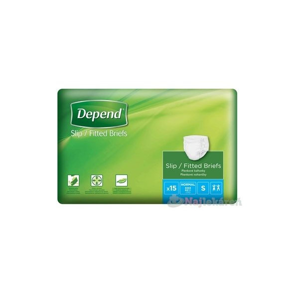 DEPEND Slip Normal Inkontinenční kalhotky plenkové S prodyšné 15 ks