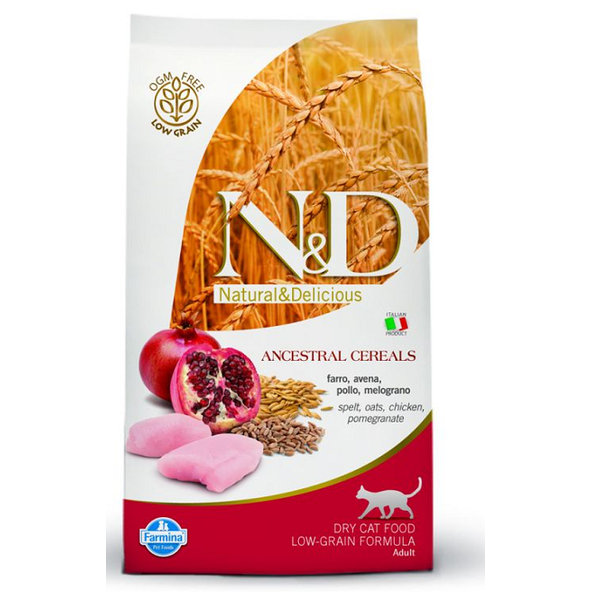 Farmina N&D Cat AG adult kuře špalda oves pro kočky 5 kg