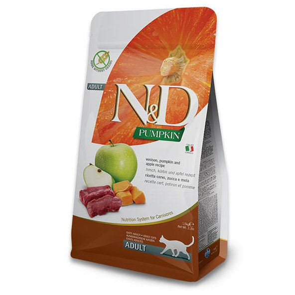 Farmina N&D Pumpkin Adult jelen jablko granule pro kočky 1,5 kg
