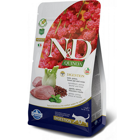 Farmina N&D Cat Quinoa GF adult Digestion jehněčí pro kočky 1,5 kg