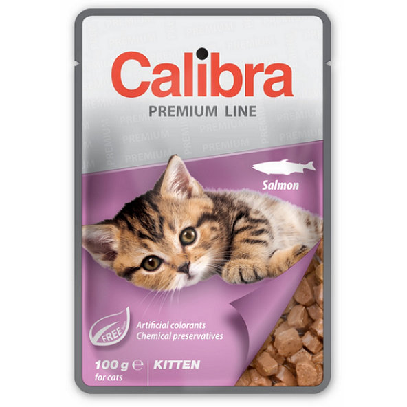 Calibra Premium Cat Kitten losos v omáčce kapsička 24×100 g
