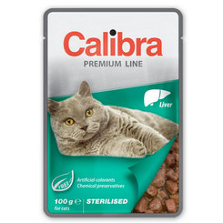 Calibra Premium Cat Sterilised kapsičky s játry v omáčce pro sterilizované kočky 24 × 100 g