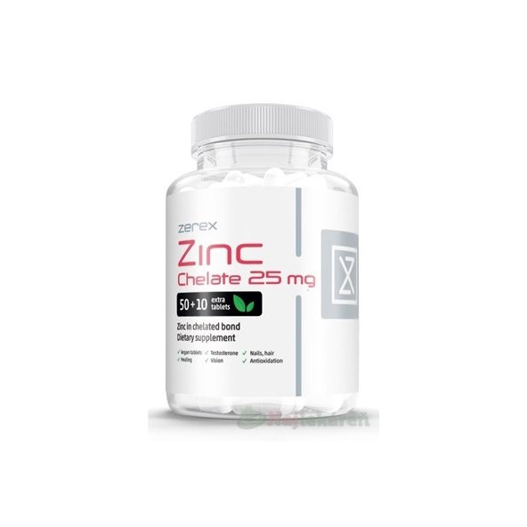 Zerex zinok chelát 25 mg 60 tabliet