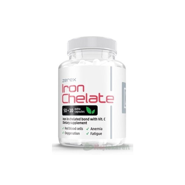 Zerex železo chelát + vitamín C 60 kapslí