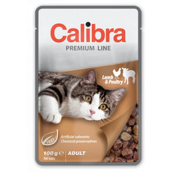 Calibra Premium Cat Adult jehně a drůbež v omáčce kapsička 24×100 g