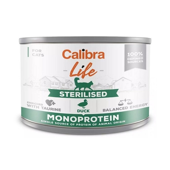 Calibra Cat Life Sterilised kachna konzerva pro kočky 6×200 g