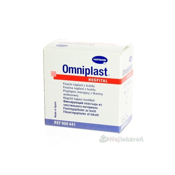 Omniplast textilní fixační náplast 2,5 cm × 5 m 1 ks