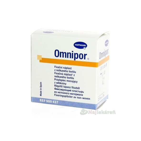 Omnipor fixační náplast z bílé netkané textilie 2,5 cm × 5 m 1 ks