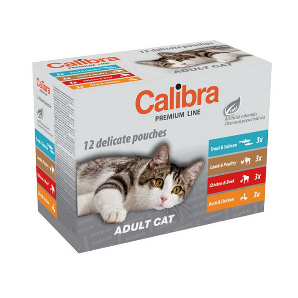Calibra Premium Cat Adult kapsička Multipack 12×100 g