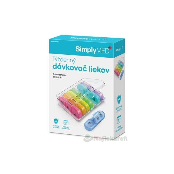SimplyMED týdenní dávkovač léků otevírací model 21010 1 ks