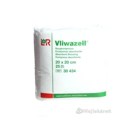 Vliwazell 20x20 cm 25 ks kompresů