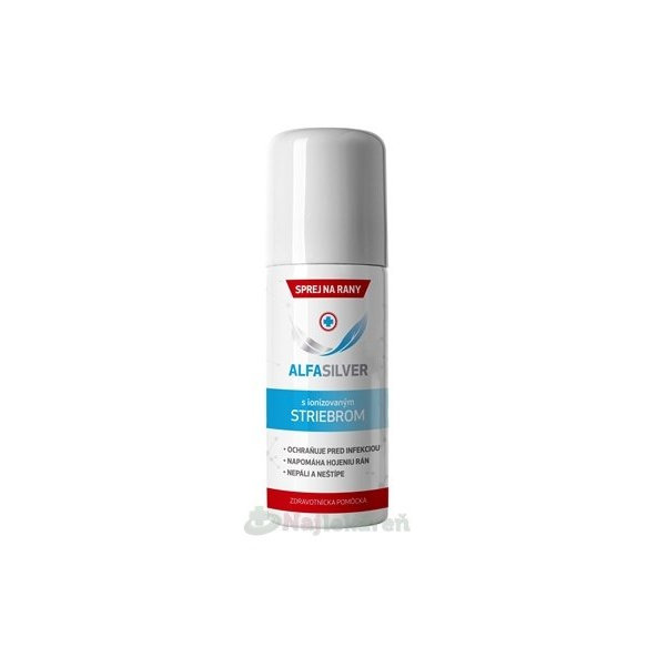 Alfasilver prášok ve spreji na ošetření ran 125 ml