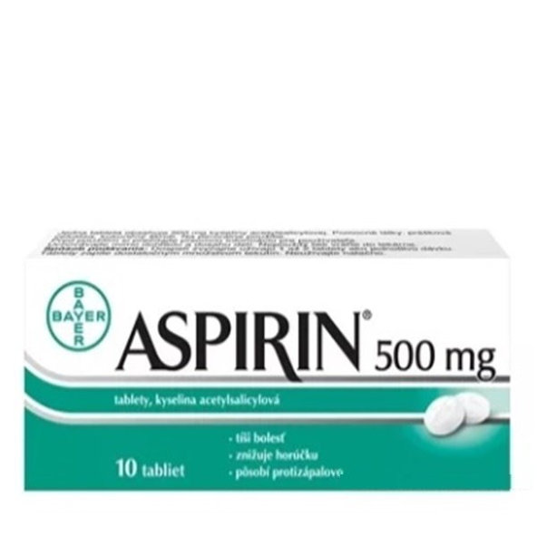 Aspirin 500 mg proti bolesti a horečce 10 tablet
