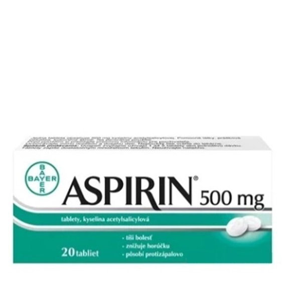 Aspirin 500 mg proti bolesti a horečce 20 tablet