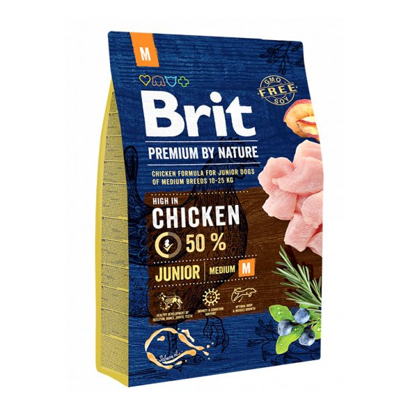 Brit Premium by Nature dog Junior M 3 kg