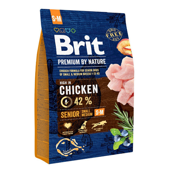 Brit Premium by Nature dog Senior S + M 3 kg