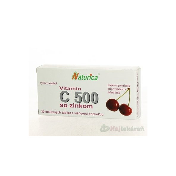 Naturica Vitamín C 500 mg se zinkem 30 tablet
