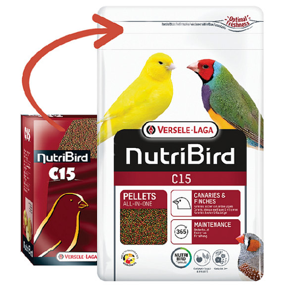 Versele Laga NutriBird C15 pelety pro kanáry a exotické ptáky 1 kg