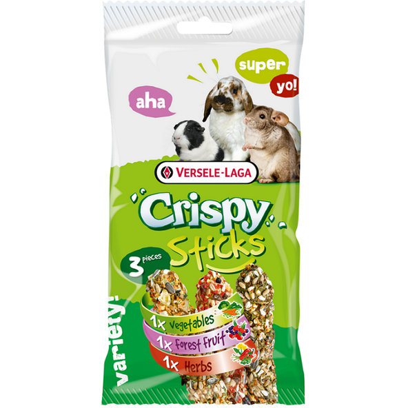 Versele Laga Crispy Sticks pečené tyčinky pro hlodavce 3 příchutě 165 g