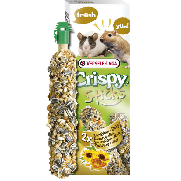 Versele-Laga Crispy Sticks Gerbils pamlsek pro myši a pískomily se slunečnicí a medem 2 ks 110 g