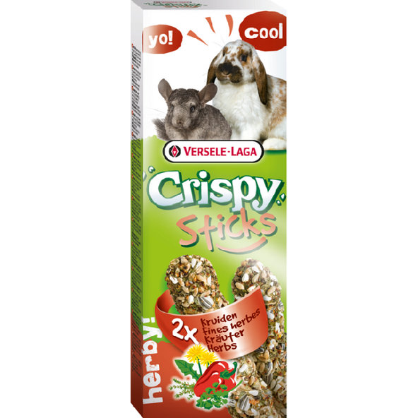 Versele-Laga Crispy Sticks Rabbit & Chinchilla pamlsek pro králíky a činčily s bylinkami 2 ks 110 g