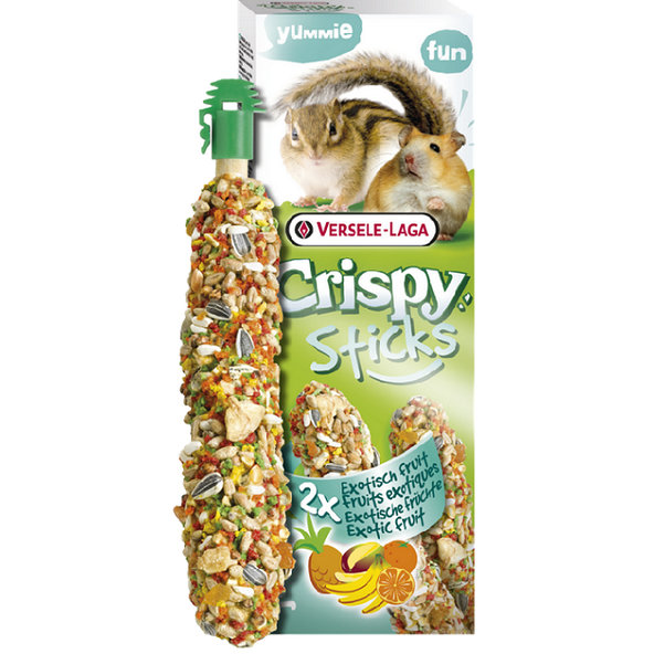 Versele-Laga Crispy Sticks Hamsters & Squirrels pamlsek pro křečky a veverky s exotickým ovocem 2 ks 110 g
