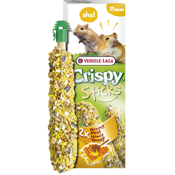 Versele-Laga Crispy Sticks Hamsters & Gerbils pamlsek pro křečky a pískomily s medem 2 ks 110 g