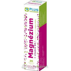 Plus Lekáreň Hořčík + vit. B6 grep a malina 20 šumivých tablet