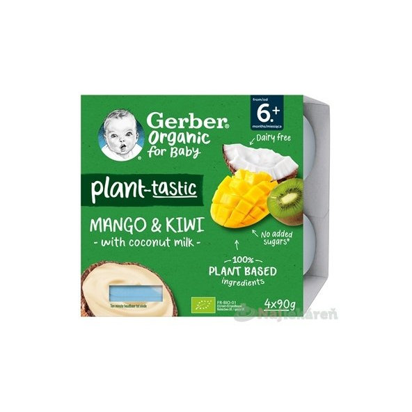 Gerber Organic rostlinný dezert mango a kiwi 6 m+ 90 g