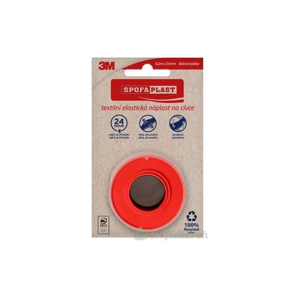 3M Spofaplast č.132N náplast textilní béžová 2,5 cm x 4,2 m