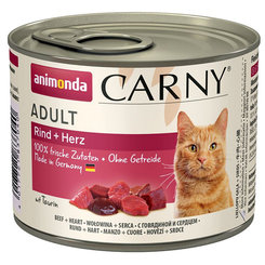 Animonda Carny® Adult konzerva pro kočky hovězí a krůtí srdíčka 6x200 g