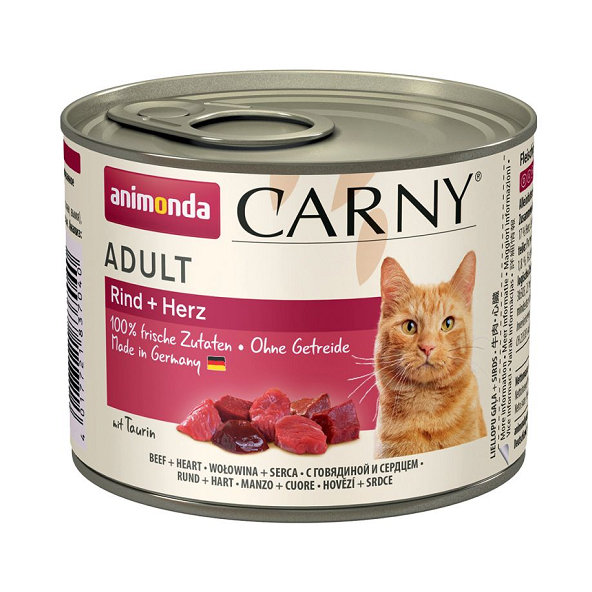 Animonda Carny® Adult konzerva pro kočky hovězí a krůtí srdíčka 6x200 g