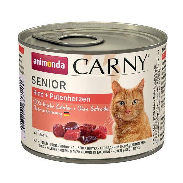 Animonda Carny® Senior hovězí a krůtí srdíčka 6x200 g