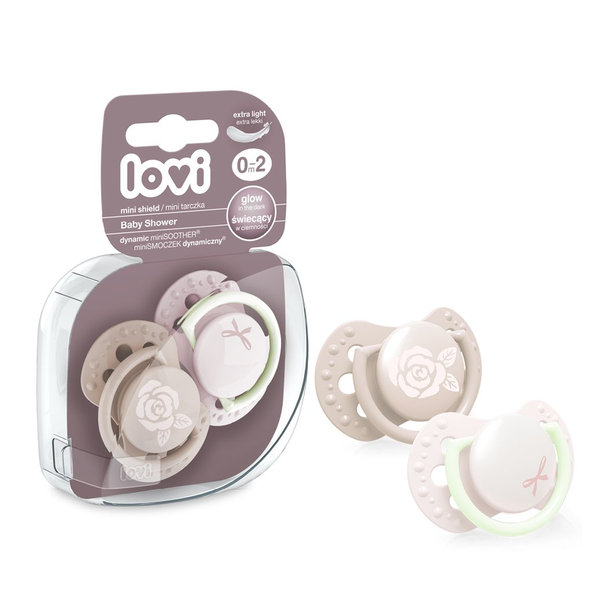LOVI Baby Shower Dudlík MINI dívčí 0–2 m 2 ks
