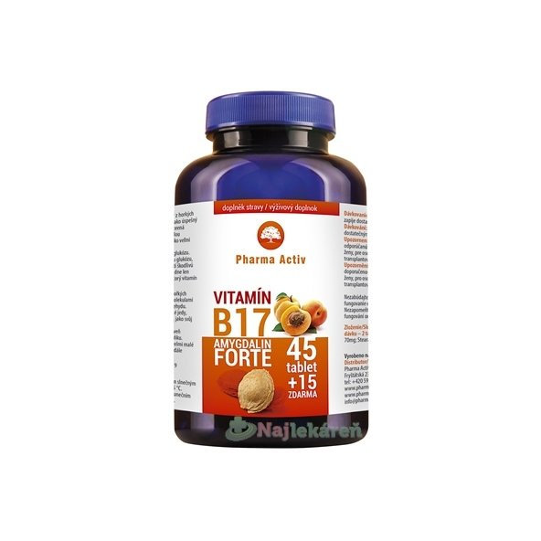 Pharma Activ Amygdalin Forte vitamín B17 45 + 15 tablet