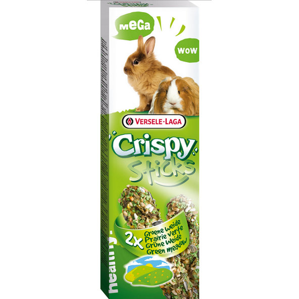 Versele-Laga Crispy Mega Sticks Rabbits & Guinea Pigs Green Meadow pamlsek pro králíky a morčata 2 ks 140 g