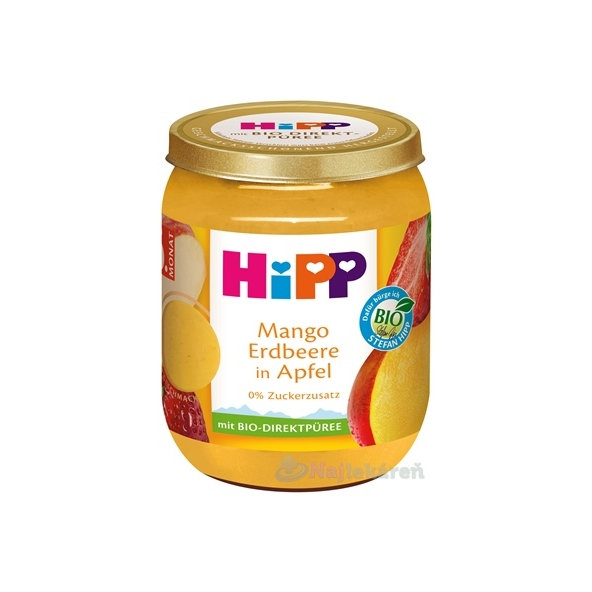 HiPP BIO příkrm jablko mango jahody 5m+ 160 g