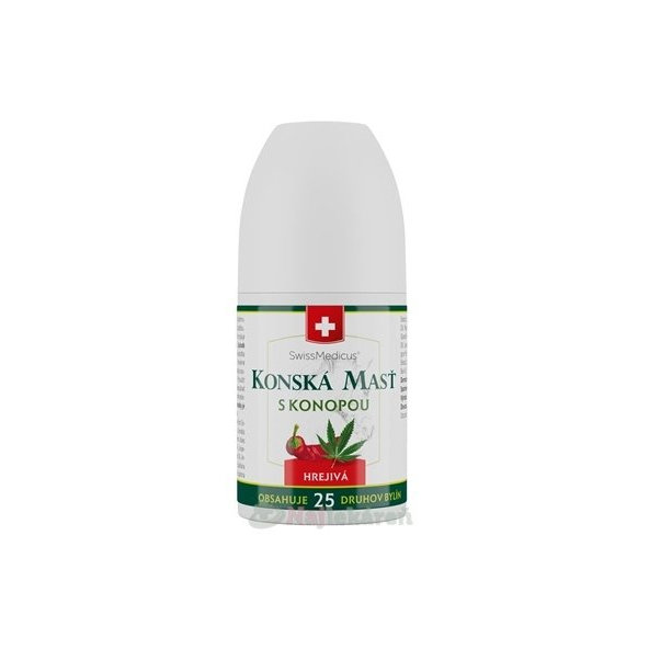 Koňská mast s konopím hřejivá roll-on na bolest 90 ml