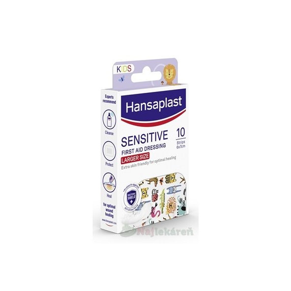 Hansaplast Sensitive Kids dětská náplast Zvířátka XL 10 ks