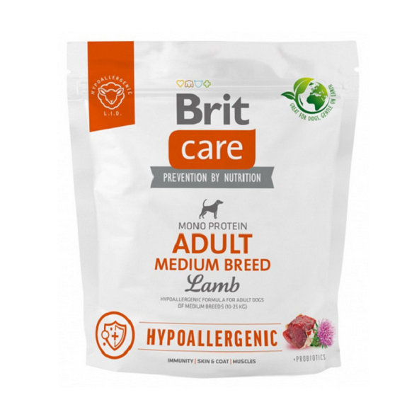 Brit Care Dog Hypoallergenic Adult Medium Breed Lamb 1 kg