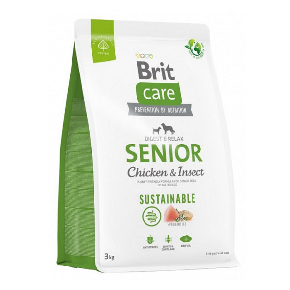Brit Care Dog Sustainable Senior Chicken a Insect 3 kg