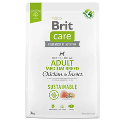 Brit Care Dog Sustainable Adult Medium Breed Chicken a Insect 3 kg