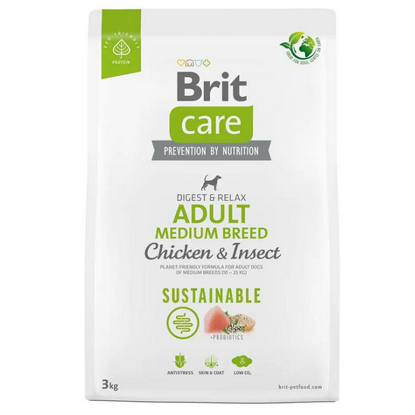 Brit Care Dog Sustainable Adult Medium Breed Chicken a Insect 3 kg