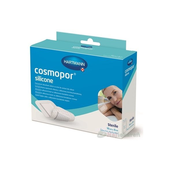 Cosmopor Silicone absorpční adhezivní krytí 10×8cm 5 ks