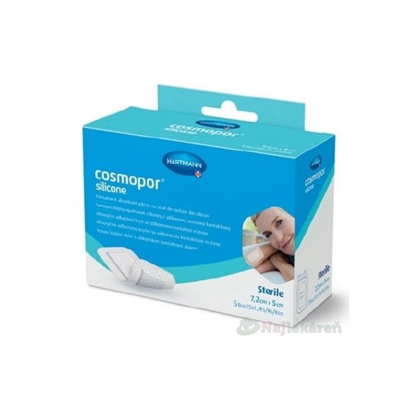 Cosmopor Silicone absorpční adhezivní krytí 7,2×5cm 5 ks